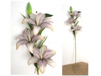Kwiat LILIA 3D print wys. 100 cm (3 kwiaty 20 cm +1 pąk) Fioletowa cieniowana