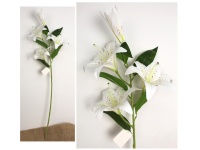 Kwiat LILIA 3D print wys. 100 cm (3 kwiaty 20 cm +1 pąk) BIAŁA nakrapiana
