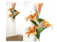 Kwiat LILIA 3D print wys. 100 cm (3 kwiaty 20 cm +1 pąk) POMARAŃCZOWA