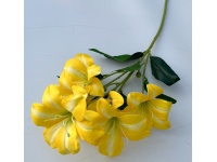 Kwiat LILIA (6 kwiatów z tworzywa sztucznego 14x7 cm) łodyga 67 cm ŻÓŁTA