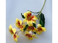 Kwiat LILIA (6 kwiatów z tworzywa sztucznego 14x7 cm) łodyga 67 cm ŻÓŁTA z pomarańczowym środkiem