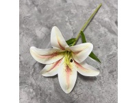 Kwiat LILIA wys. 30 cm (kwiat z tworzywa sztucznego 14x9 cm) BIAŁA z różowym środkiem