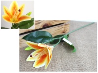 Kwiat LILIA wys. 47 cm (kwiat silikonowy 11x10 cm, pąk) - POMARAŃCZOWY