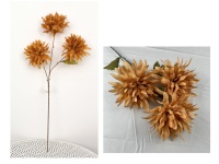 Kwiat, łodyga CHRYZANTEMA 3 kwiaty 68x13 cm BRĄZOWA