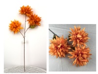 Kwiat, łodyga CHRYZANTEMA 3 kwiaty 68x13 cm POMARAŃCZOWA