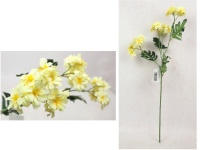 Kwiat MARGARETKA wys. 60 cm, 3 ramiona (kwiat 4x1 cm) ŻÓŁTY pastelowy