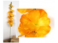 Kwiat MIECZYK satyna wys. 76 cm (7 kwiatów 9-10 cm +3 pąki) ŻÓŁTY