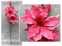 Kwiat piankowy MAGNOLIA DWIE GŁÓWKI wys. 110 cm (2 kwiaty 30 cm + 2 pąki) RÓŻOWY