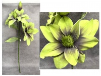 Kwiat piankowy MAGNOLIA DWIE GŁÓWKI wys. 80 cm (2 kwiaty 37 cm, 1 pąk) ZIELONY 