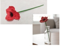 Kwiat pojedynczy MAK POLNY piankowy wys. 28 cm (kwiat 7x2,5 cm) CZERWONY