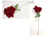 Kwiat pojedynczy POINSECJA, gwiazda betlejemska wys. 72 cm (kwiat gruby WELUR 24 cm) CZERWONA