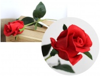 Kwiat pojedynczy RÓŻA REAL TOUCH wys. 40 cm (kwiat 6x5,5 cm) CZERWONA