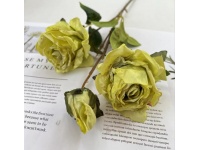 Kwiat RÓŻA 3 kwiaty (3-9 cm) łodyga 65 cm JASNOZIELONY