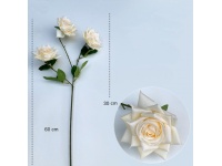 Kwiat RÓŻA 3 ramiona 60 cm kwiat 9 cm SZAMPAN