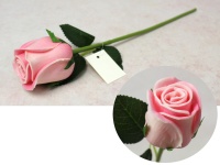 Kwiat RÓŻA piankowa wys. 34 cm (kwiat 5,5x5 cm) jasno RÓŻOWA