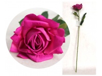 Kwiat RÓŻA pojedyncza REAL TOUCH - jak żywa wys.43 cm (główka 10x6 cm) RÓŻOWA