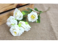 Kwiat RÓŻA wys. 40 cm (5 kwiatów 5x3 cm) BIAŁA