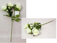 Kwiat RÓŻA wys. 49 cm (3 kwiaty 7x5 cm + 2 pąki) BIAŁA