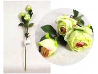 Kwiat RÓŻA wys. 52 cm (3 kwiaty 3x4, 4x6 cm) LIMONKOWA