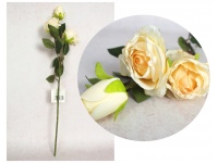 Kwiat RÓŻA wys. 52 cm (3 kwiaty 3x4, 4x6 cm) ECRU