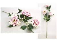 Kwiat RÓŻA wys. 55 cm (3 główki 7-9 cm) - RÓŻOWO-KREMOWY