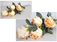 Kwiat RÓŻA wys. 66 cm (5 kwiatów 7x7 cm) BRZOSKWINIOWA