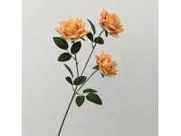 Kwiat RÓŻA wys. 67 cm (3 kwiaty 9 cm) POMARAŃCZOWA