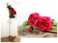 Kwiat RÓŻA wys. 81 cm (główka 4-12 cm) CZERWONA