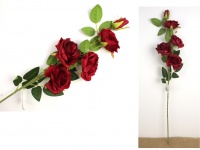 Kwiat RÓŻA wys. 86 cm (4 kwiaty 11 cm +1 pąk) BORDOWA