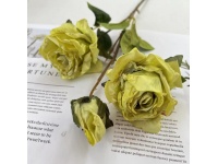Kwiat RÓŻA zasuszona wys. 65 cm (kwiat 8,5 cm) JASNO ZIELONA