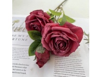 Kwiat RÓŻA zasuszona wys. 65 cm (kwiat 8,5 cm) CZERWONA