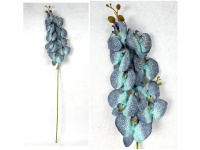 Kwiat STORCZYK 3D PRINT wys. 105 cm (9 kwiatów 11,5-10 cm + pąki) NIEBIESKI nakrapiany