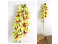 Kwiat STORCZYK Cymbidium wys. 87 cm (kwiat 10,5x6 cm + 2 pąki) LIMONKOWY