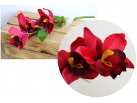 Kwiat STORCZYK , ORCHIDEA wys. 38 cm (3 kwiaty 12 cm) CZERWONY