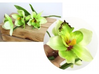 Kwiat STORCZYK , ORCHIDEA wys. 38 cm (3 kwiaty 12 cm) ZIELONY