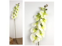Kwiat STORCZYK wys. 100 cm silikonowy (9 kwiatów + pąki) BIAŁY z zielonym środkiem
