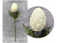 Kwiat sztuczny ala KARCZOCH wys. 70 cm kwiat 15 cm BIAŁY