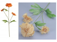 Kwiat sztuczny GERBER 3 kwiaty na 1 łodydze 65 cm - BEŻOWY