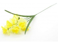 Kwiat sztuczny, łodyga 7 kwiatów ŻONKIL kremowo-żółty 49x5 cm