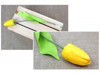Kwiat sztuczny TULIPAN ŻÓŁTY 40 cm kwiat 7 cm