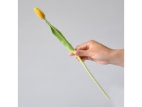 Kwiat TULIPAN gumowany główka kwiatowa 2x4,5 cm łodyga 40 cm ŻÓŁTO-POMARAŃCZOWY