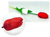 Kwiat TULIPAN gumowy wys. 42 cm (kwiat 6x4 cm) CZERWONY
