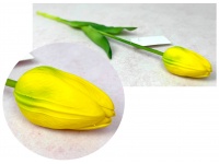 Kwiat TULIPAN gumowy wys. 42 cm (kwiat 6x4 cm) ŻÓŁTY