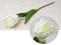 Kwiat TULIPAN Papuzi wys. 40 cm (kwiat 6x5 cm) BIAŁY - 1 szt