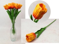 Kwiat TULIPAN piankowy wys. 34 cm (kwiat 4,5x3,5 cm) POMARAŃCZOWY - 1 szt