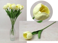 Kwiat TULIPAN piankowy wys. 40 cm (kwiat 5x4 cm) ŚMIETANOWY - 1 szt