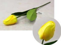 Kwiat TULIPAN wys. 40 cm (kwiat nierozwinięty 6x4 cm) ŻÓŁTY - 1 szt