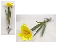 Kwiat ŻONKIL Z CEBULKĄ wys. 45 cm (kwiat 12x7 cm) ŻÓŁTY z pomarańczowym środkiem