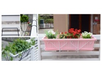 Kwietnik, wieszak do donicy balkonowej 45 cm METAL - BIAŁY