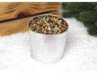 l Osłonka, doniczka dekoracyjna z kamykami i styropianem SREBRNA plastik 10x10 cm